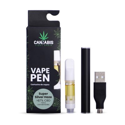 CBD Vape Pen + Cartucho CBD Super Silver Haze 85% Cannabinoides