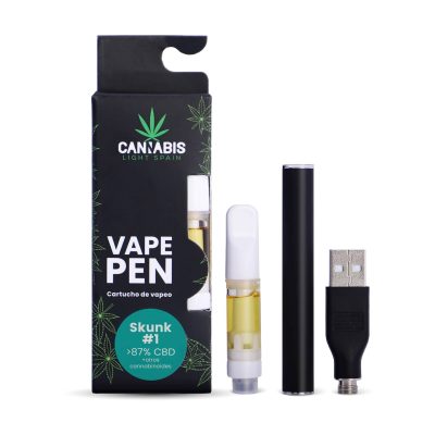 Pack Vaper Pen USB + Cartucho CBD Skunk #1 – 85% Cannabinoides 1ml