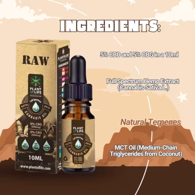 ACEITE PLANTOFLIFE RAW 5%CBD-5%CBG