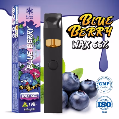 Vaporizador desechable Wax 66% CBD Blueberry 1ml