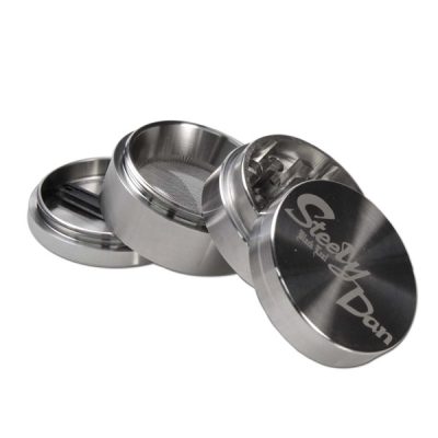 Grinder Polinizador Metal Acero Inox. & funda de Piel Steely Dan 40 mm