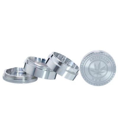 Grinder Polinizador Metal Amsterdam Silver Leaf 50 mm