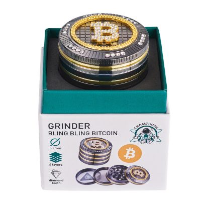 Grinder Polinizador Metal Gift Box Diamonds Bitcoin 50 mm