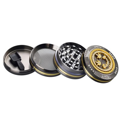 Grinder Polinizador Metal Gift Box Diamonds Leaf Face 50 mm