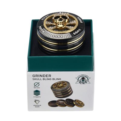 Grinder Polinizador Metal Gift Box Diamonds Skull 50 mm