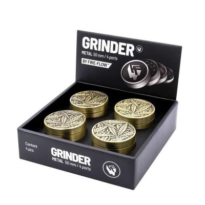 Grinder Polinizador Metal Gold Leaves 50 mm